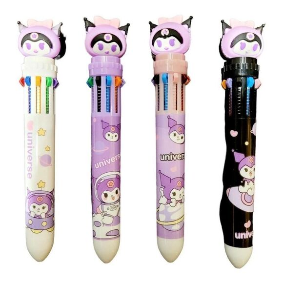 Brand New Set Of 4 Kuromi Multi Color Pens - Picture 1 of 7